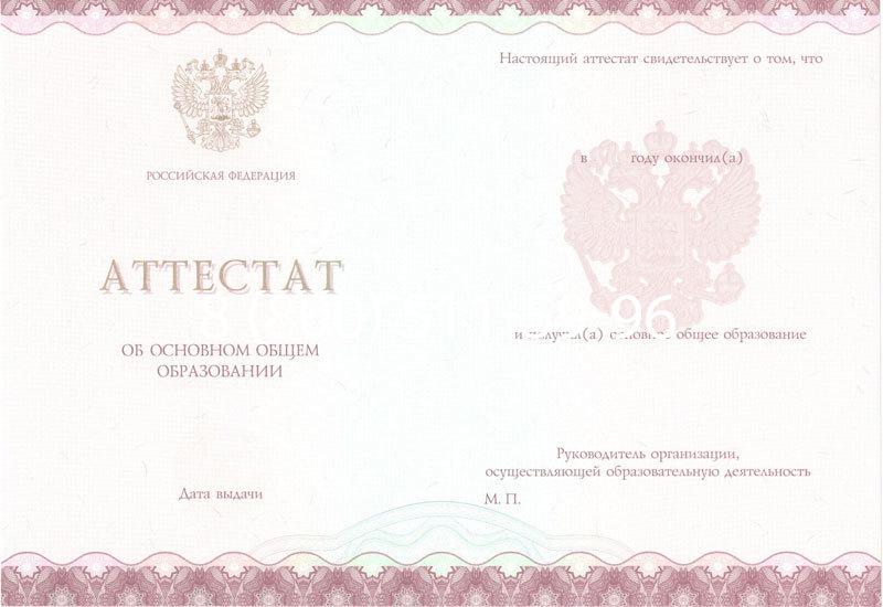 Купить Аттестат за 9 класс 2014-2024 года в Магнитогорске